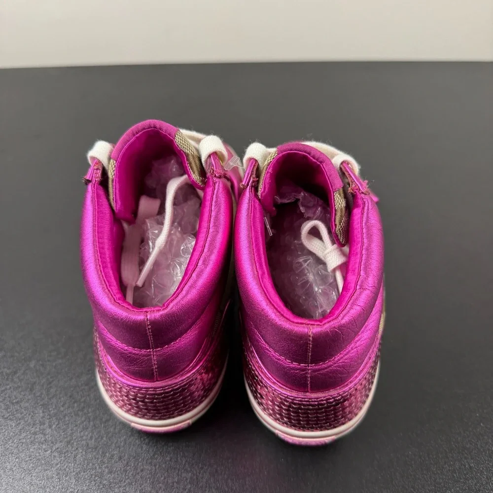 Vintage Coach Mistie Shoes Womens 6B Pink Monogram Canvas High Top Sneakers